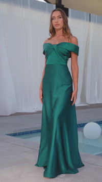 Off-the-Shoulder Long Prom Dress with Train CD325