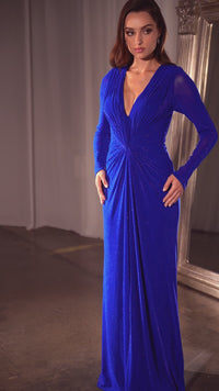 Long Sleeve Long Formal Dress: Ladivine CK2989