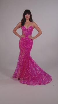 Ellie Wilde Designer Glitter Prom Dress EW35013