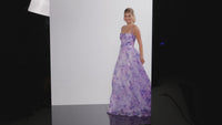 JVN by Jovani Purple Floral Ball Gown JVN38609