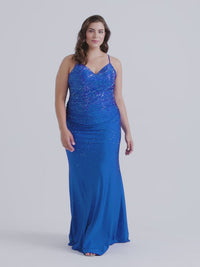 Long Plus-Size Prom Dress: Faviana 9555