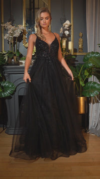 Sheer-Corset Long Prom Ball Gown CD0154