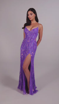 Ellie Wilde Sleek Long Sequin Prom Dress EW35023