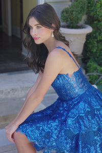 Sequin Glitter Homecoming Dress: Nox Anabel E914