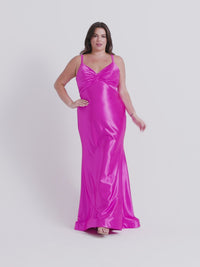 Faviana Plus-Size Long Satin Prom Dress 9549