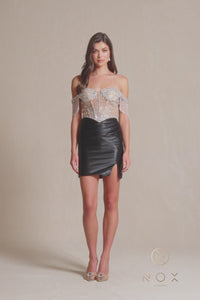 Fringed Short Homecoming Dress: Nox Anabel R929