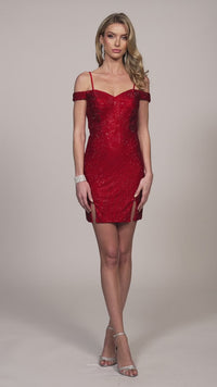 Dave & Johnny Tight Red Short Hoco Dress 11916