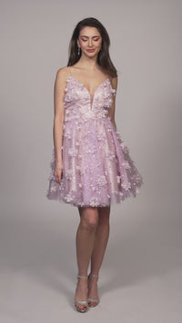 Dave and Johnny Short Purple Hoco Dress 11751