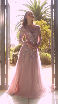 Long Formal Pink Dress: Andrea & Leo A1356