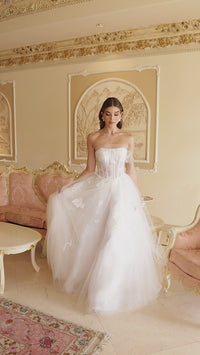 Ladivine White Strapless Ball Gown A1050W