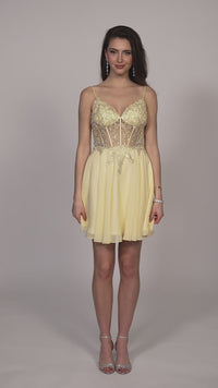 Dave &  Johnny Short Chiffon Hoco Dress 11789