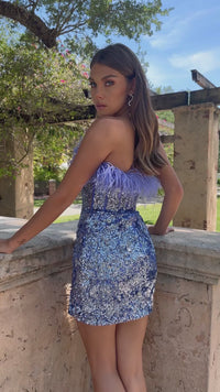 Strapless Sequin Hoco Dress: Ava Presley 28215