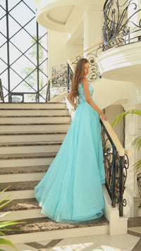 Beaded-Bodice Long Prom Ball Gown: Amarra 94050