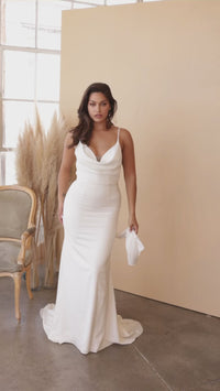 Long White Dress 7487W by Ladivine