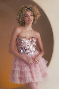 Strapless Short Ruffled Homecoming Dress 5058S