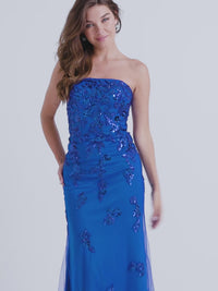 Faviana Strapless Long Beaded Prom Dress 11004