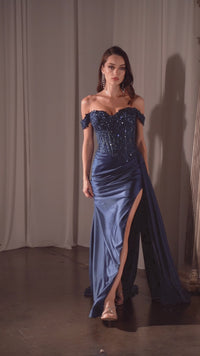 Off-the-Shoulder Long Prom Dress: Ladivine CD803