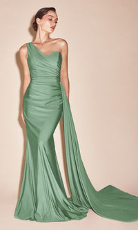 Side-Sash One-Shoulder Long Prom Dress PT004