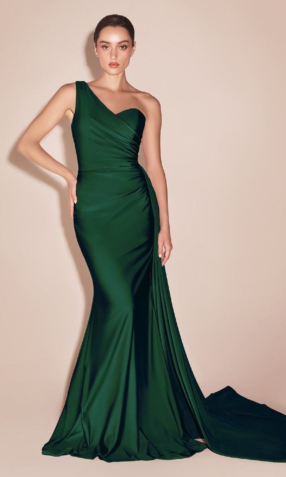 Side-Sash One-Shoulder Long Prom Dress PT004