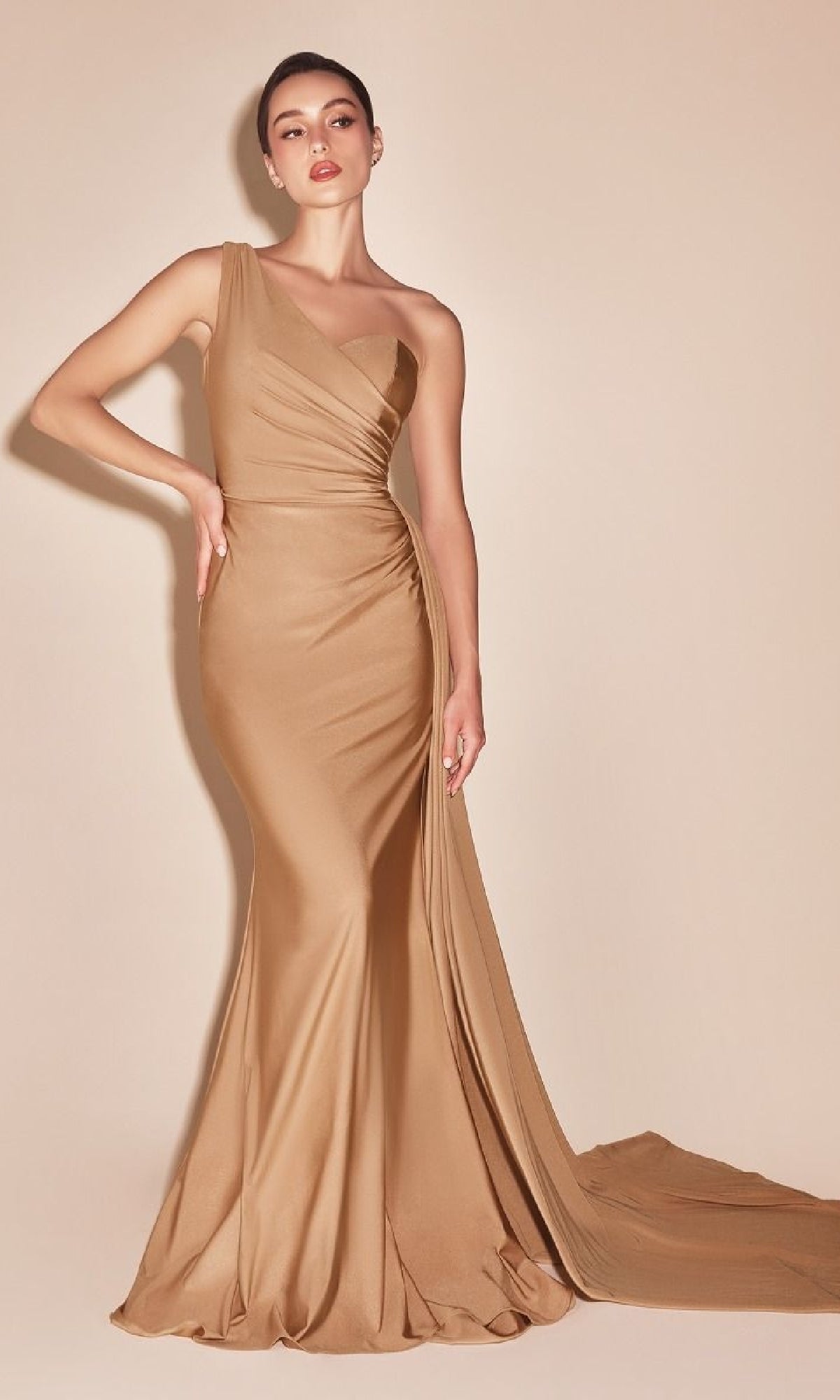 Side-Sash One-Shoulder Long Prom Dress PT004