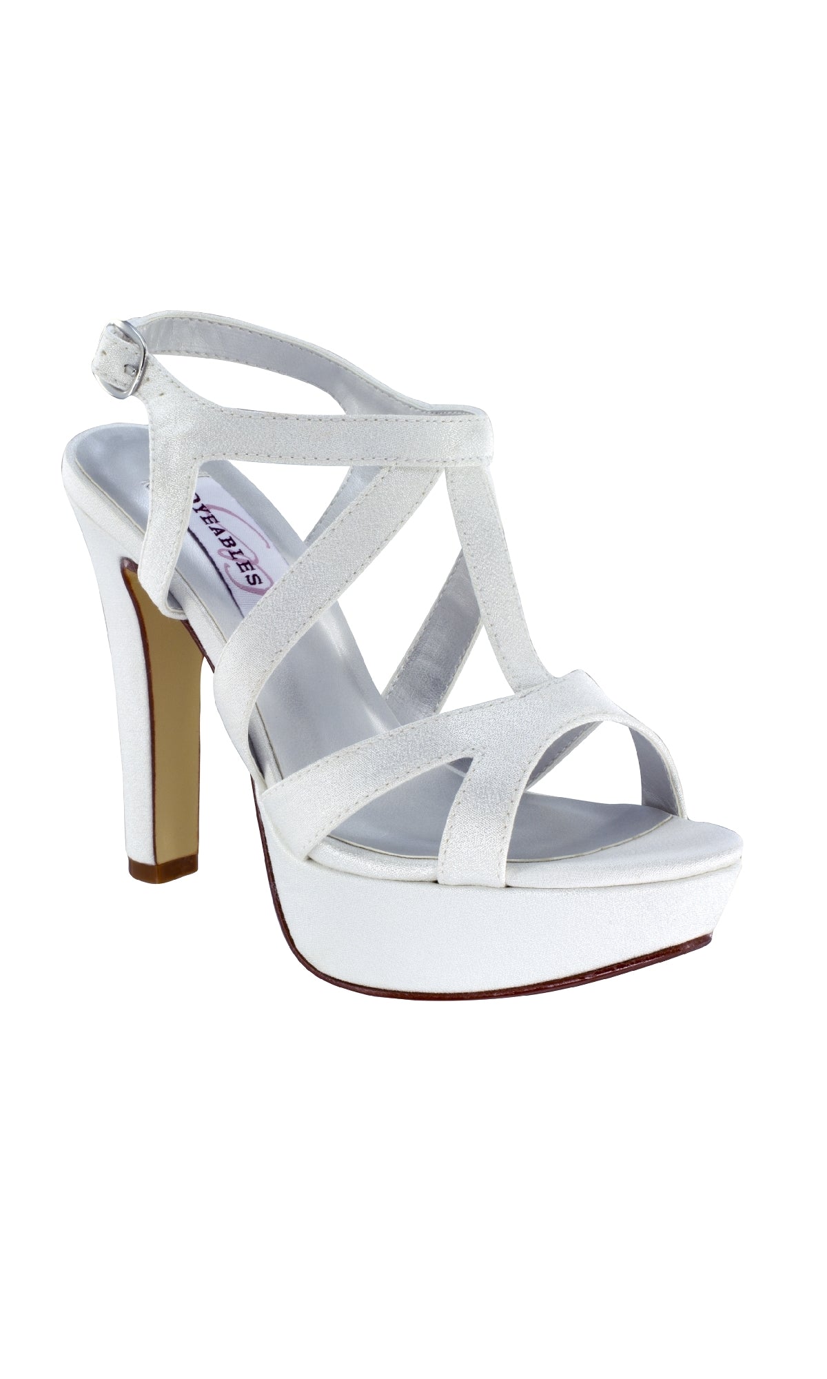 Queenie White Crepe Prom Shoes: Dyeables 4287