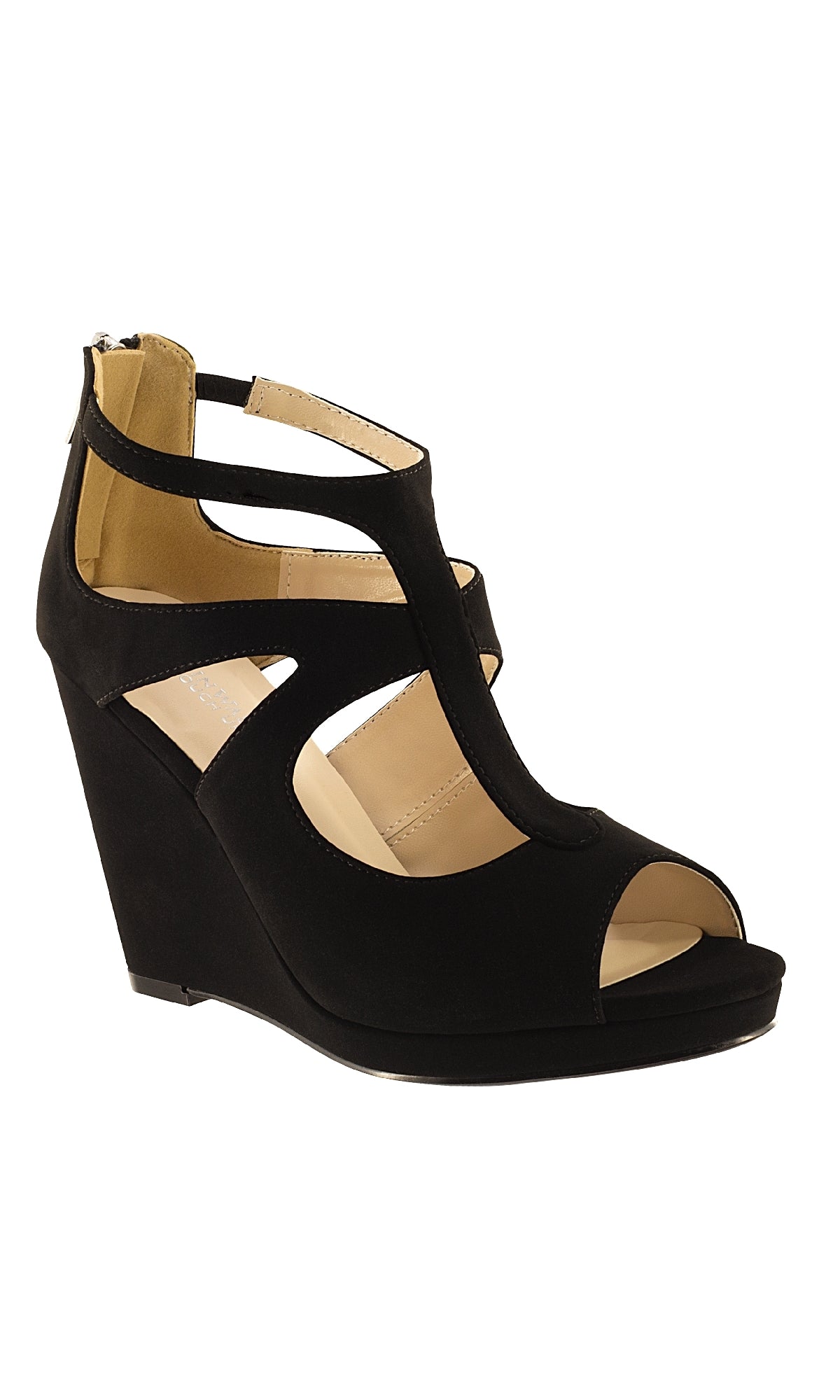 Rory Black Wedge Prom Shoes: Touch Ups 4476