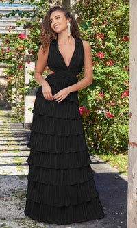 Velvi Long Tiered Maxi Party Dress Saylor