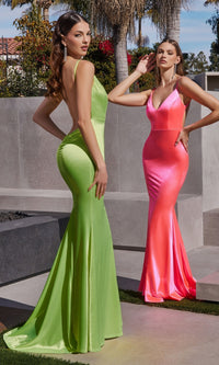 Backless Neon Tight Long Prom Dress SE016