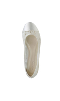 Sweetie Ivory Lace Prom Shoe Flats: Paradox London P1612