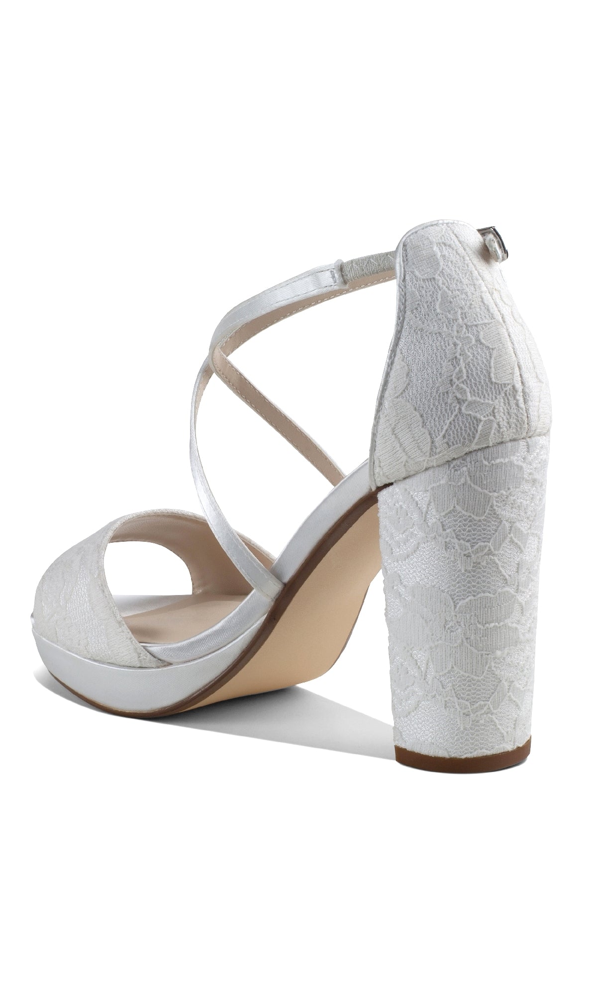 Violet White Lace Prom Shoes: Dyeables 4611