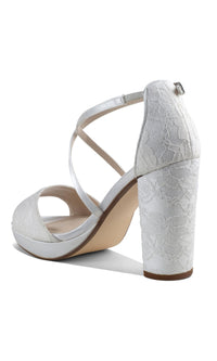 Violet White Lace Prom Dress Shoes: Dyeables 4611