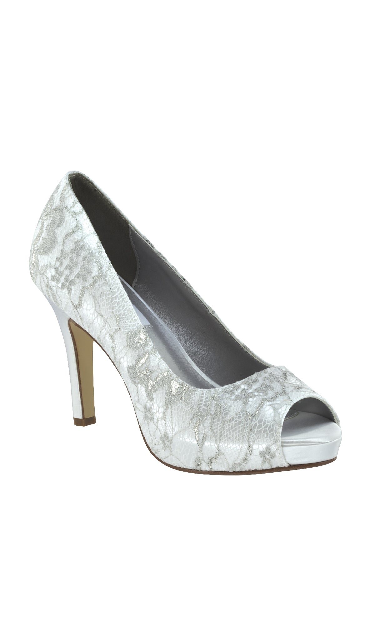 Winter White Lace and Satin Prom Shoes: Dyeables 32914