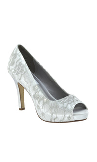 Winter White Lace and Satin Prom Shoes: Dyeables 32914