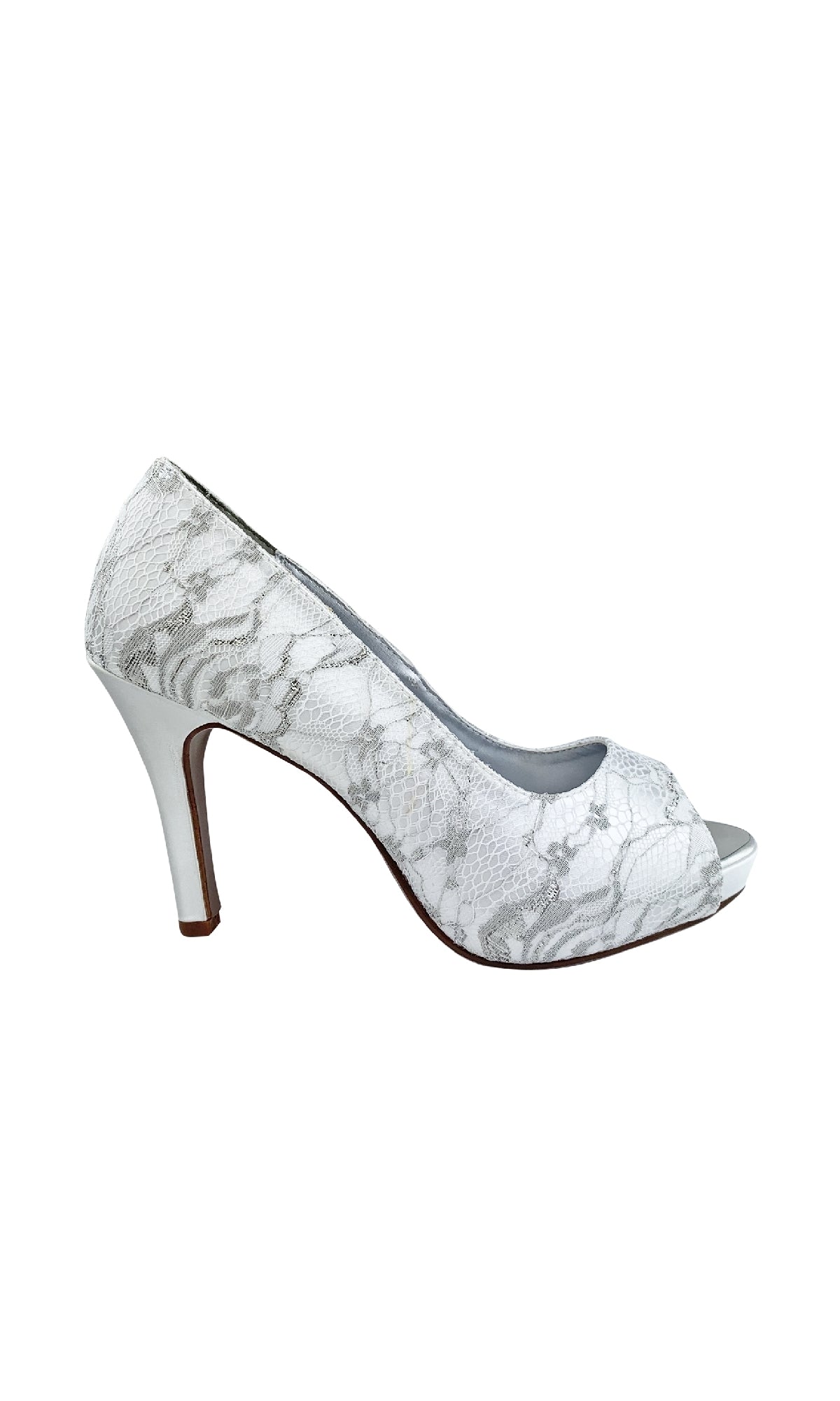 Winter White Lace and Satin Prom Shoes: Dyeables 32914