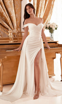 Off-Shoulder Long Off-White Wedding Dress WN315