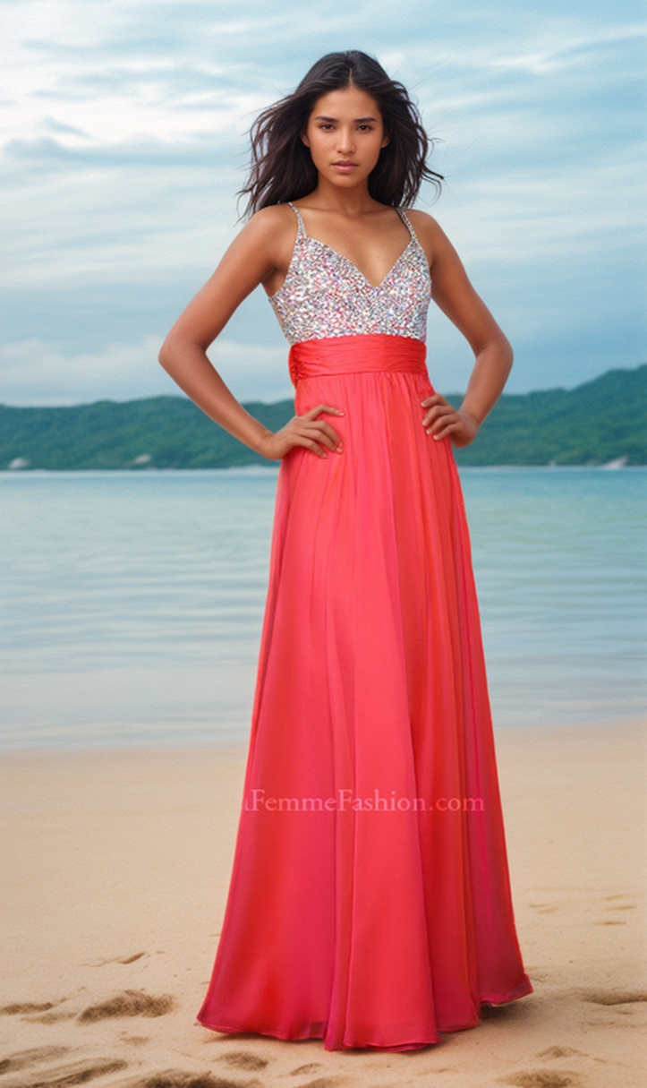 Beaded-Bodice La Femme A-Line Prom Dress 16802