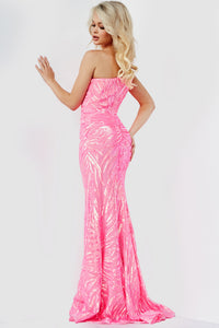 Jovani One-Shoulder Long Sequin-Print Prom Dress