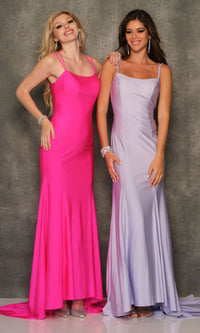 Open-Back Long Formal Prom Dress by Dave & Johnny