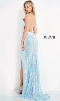 Long Sequin Jovani Prom Dress with Appliques