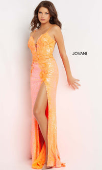 Long Sequin Jovani Prom Dress with Appliques