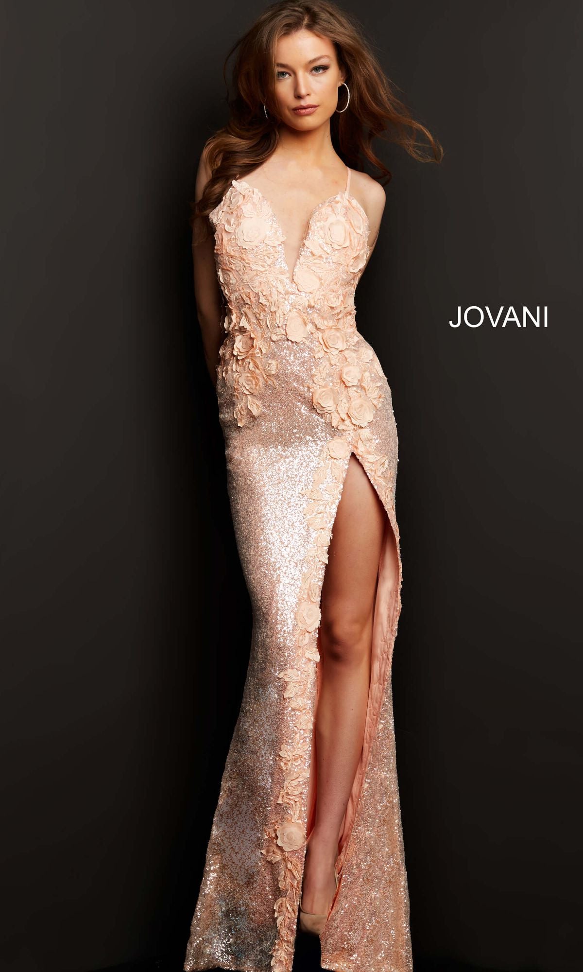 Long Sequin Jovani Prom Dress with Appliques