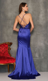 Dave and Johnny Prom Dress with Beaded Sheer Corset