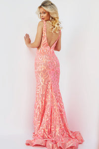 Jovani Sequin Prom Dress with Plunging Neckline