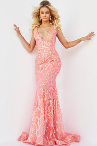 Jovani Sequin Prom Dress with Plunging Neckline