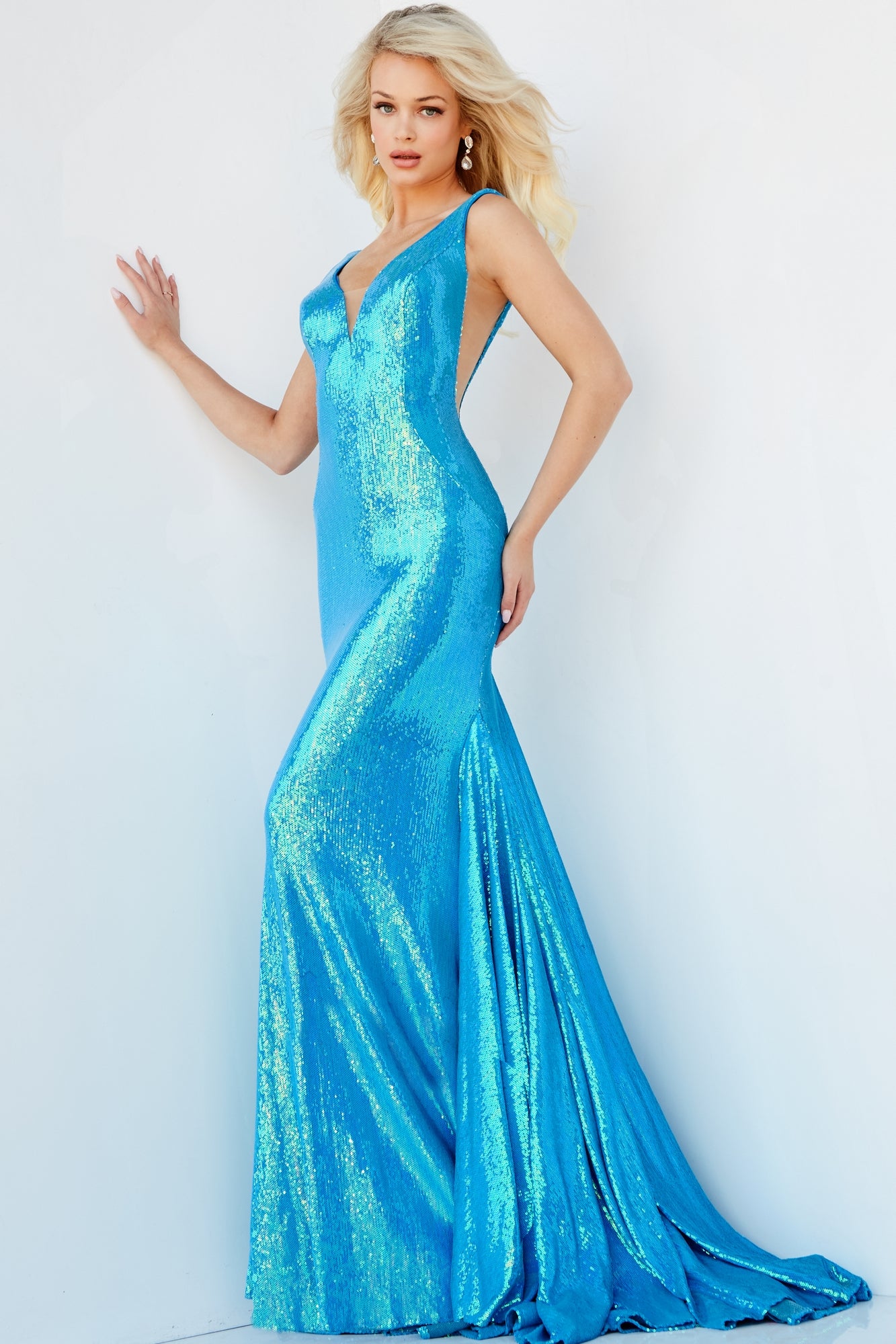 French Novelty: Jovani 23513 Sequin Rainbow Gown