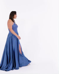 Faviana Plus-Size Long Lace-Up Prom Dress