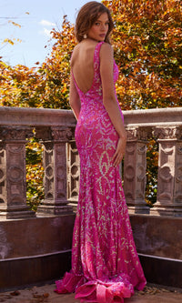 Jovani Sequin Prom Dress with Plunging Neckline