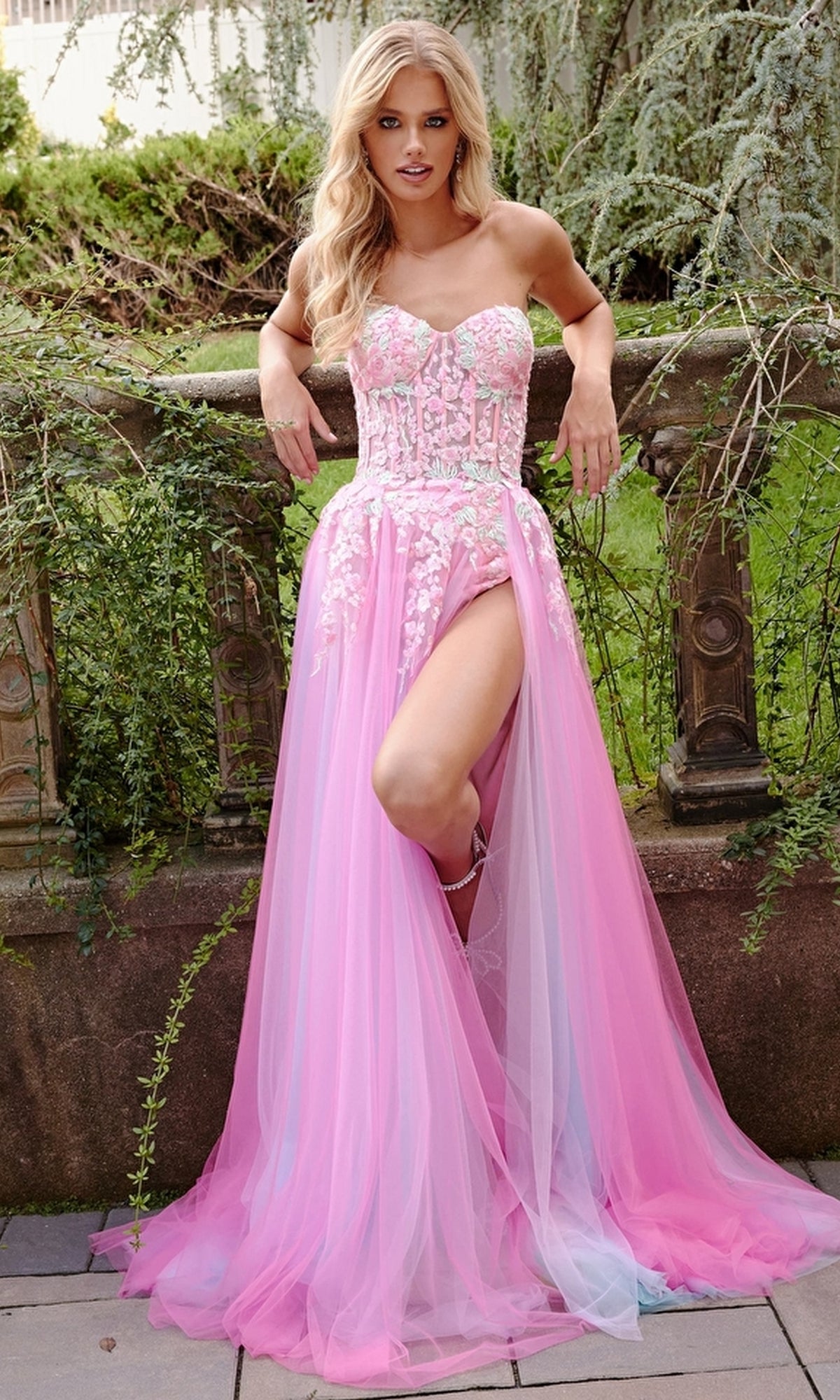 Sheer-Corset Jovani Prom Dress 23713 - PromGirl