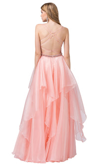 Blush Pink Prom Ball Gown with Beading