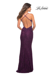 La Femme Long Prom Dress with Sheer Beaded Sides